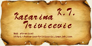 Katarina Trivičević vizit kartica